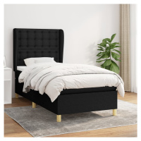 vidaXL Posteľný rám boxspring s matracom čierny 90x190 cm látka