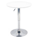 Barový stôl s nastaviteľnou výškou, biela, priemer 60 cm, BRANY 2 NEW
