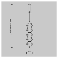 Maytoni LED závesné svetlo Golden Cage, vertikálne, Ø 13,9 cm