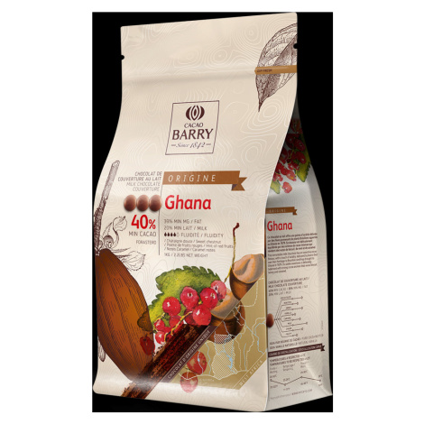 Cacao Barry Origin čokoláda Ghana mléčná 40% 1kg - CACAO BARRY