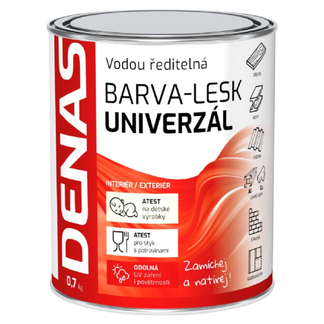 Denas Vrchná farba na drevo, kov a betón Univerzál-lesk, 0530 zelená, 700 g