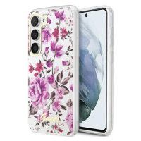 Kryt Guess Samsung Galaxy S23+ white hardcase Flower Collection (GUHCS23MHCFWST)