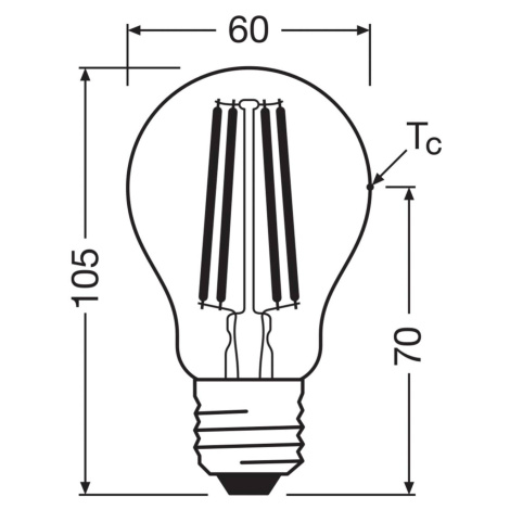 OSRAM LED žiarovka E27 2,2W vlákno 4000K 470lm 2-pack