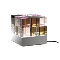 Stolná LED lampa TECNOLUMEN Cubelight, ružová/čierna