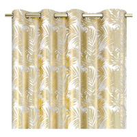 Biely/v zlatej farbe zamatový dimout záves 140x245 cm Golden Leaves – AmeliaHome