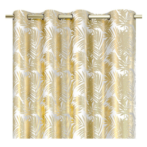 Biely/v zlatej farbe zamatový dimout záves 140x245 cm Golden Leaves – AmeliaHome