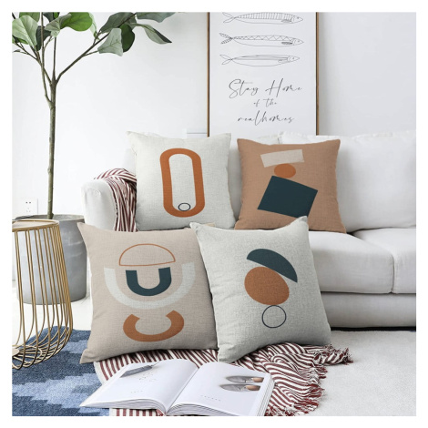 Súprava 4 obliečok na vankúše Minimalist Cushion Covers Luka, 55 x 55 cm