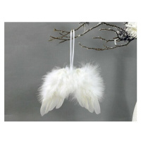 Anjelské krídla z peria 18 x 16 cm biela, sada 12 ks