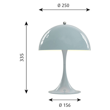 Louis Poulsen Panthella Mini LED lampa stôl, modrá