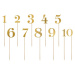 PartyDeco zapichovací dekorace na dort zlatá Číslice (11 ks) - PartyDeco