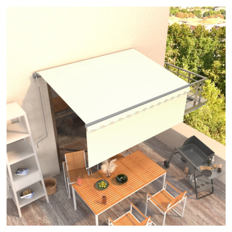 vidaXL Automatická markíza s tienidlom 3x2,5 m krémová