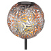 LED solárna lampa 33632 s kovovou guľou, striebro
