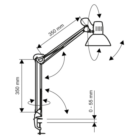 Stolná lampa MAULstudy s objímkou, čierna