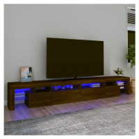 vidaXL TV skrinka s LED svetlami hnedý dub 260x36,5x40 cm