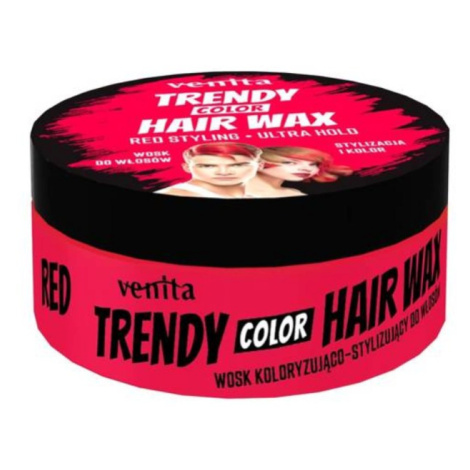 Venita Trendy Color Hair Wax Ultra Hold - farebný vosk na vlasy, ultra držanie, 75 g Red - červe