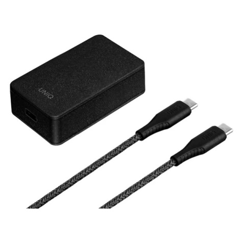 Nabíjačka UNIQ  Versa Slim  USB-C PD 18W + cable USB-C - USB-C charcoal black (LITHOS Collective