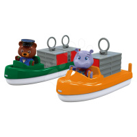 Kontajnerová a nákladná loď AquaPlay s hrošíkom Wilmou a medveďom kapitánom Bo 2 kusy (kompatibi
