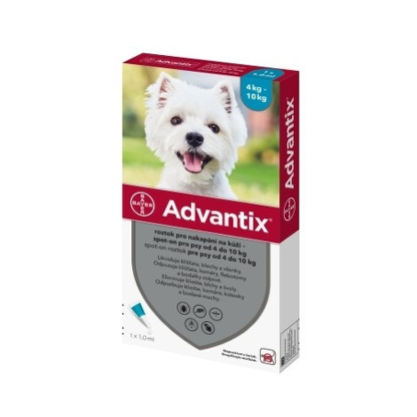 ADVANTIX Spot-on pre psy od 4 do 10 kg 1 ml