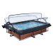 Bazén so strieškou krytom a filtráciou Wood pool Exit Toys oceľová konštrukcia 300*200*65 cm hne