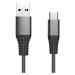 Kábel WG USB-C na USB, 2m, 60W, opletený, čierna