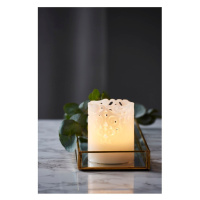 Biela vosková LED sviečka Star Trading Clary, výška 10 cm
