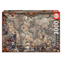 Puzzle Pirates Map Educa 2000 dielov a Fix lepidlo od 11 rokov