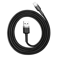 Kábel Baseus Cafule USB Lightning Cable 2,4A 1m (Gray+Black) (6953156274976)