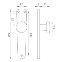 NI - ELEGANT - GUĽA NA ŠTÍTE NIM.LL - nikel matný (NISAT) PZ otvor pre vložku 90 mm