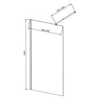 Aqualine Aqualine, WALK-IN stena na inštaláciu na múr so vzperou, jednodielna, 700 mm, matné skl