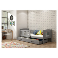 Expedo Detská posteľ FLORENT P1 + ÚP + matrac + rošt ZADARMO, 80x160 cm, grafir, grafitová