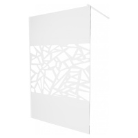 MEXEN/S - KIOTO Sprchová zástena WALK-IN 80 x 200, transparent/biely vzor 8 mm, biela 800-080-10