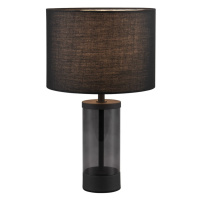 Čierna stolová lampa s textilným tienidlom (výška 33,5 cm) Grazia – Trio