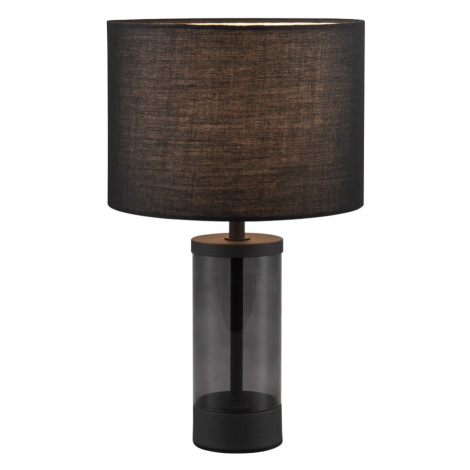 Čierna stolová lampa s textilným tienidlom (výška 33,5 cm) Grazia – Trio