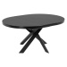 Čierny okrúhly rozkladací jedálenský stôl so sklenenou doskou ø 160 cm Vashti – Kave Home