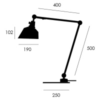 Stolová lampa midgard modular TYP 551 čierna 70 cm