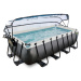 Bazén s krytom pieskovou filtráciou a tepelným čerpadlom Black Leather pool Exit Toys oceľová ko