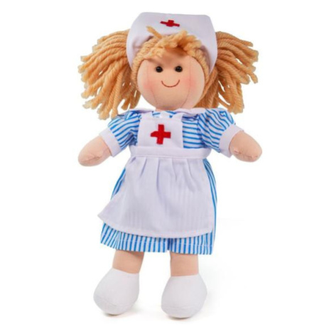 Bigjigs Toys Látková bábika zdravotná sestrička Nancy 28 cm