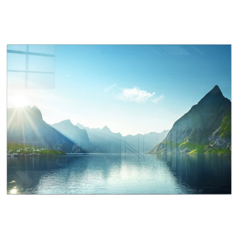 Sklenený obraz 70x50 cm Fjord - Wallity
