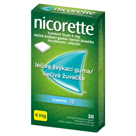 NICORETTE Icemint Gum 4mg liečivé žuvačky 30 ks