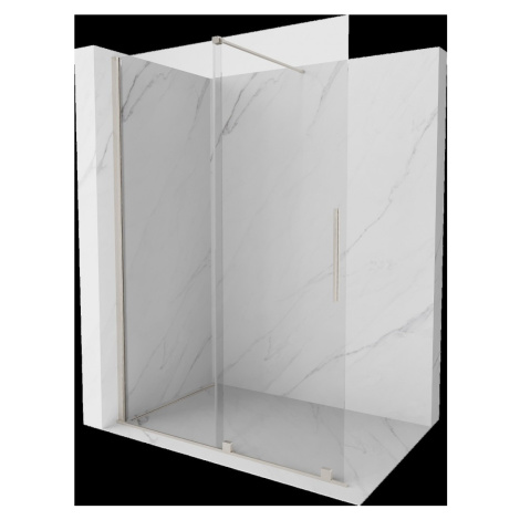 MEXEN/S - Velar Sprchová zástena posuvná Walk-in 130 x 200 cm, transparent 8 mm, nikel kartáčova