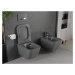 MEXEN - Madox Závesná WC misa Rimless vrátane sedátka s slow, Duroplast, svetlo šedá mat 3015406
