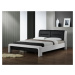 Čalúnená posteľ Cassandra 120x200 manželská posteľ - bielo-čierna