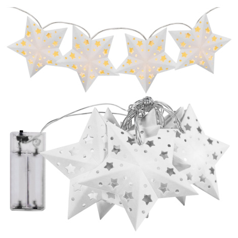 Vianočná LED svetelná reťaz STARLIT s papierovými hviezdami Tutumi