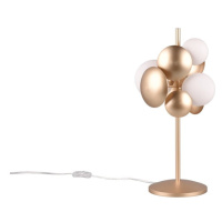 Stolová lampa so skleneným tienidlom v zlato-bielej farbe (výška 50 cm) Bubble – Trio Select