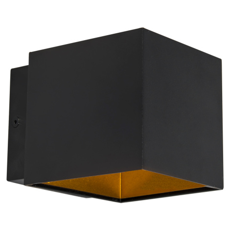 Dizajnové nástenné svietidlo čierna / zlatá vrátane LED - Caja QAZQA