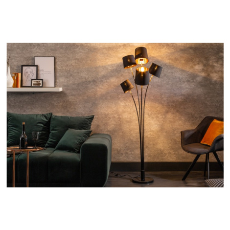 LuxD 22860 Stojanová lampa Shadow 178 cm čierna - zlatá Stojanové svietidlo