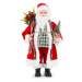 Dekorácia MagicHome Vianoce, Santa s taškou s darčekmi a stromčekom, keramika, 46 cm