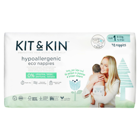 KIT & KIN Eko plienky, veľkosť 1, 2-5 kg 40 ks