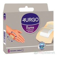URGO Burns Na popáleniny lipidokoloidná náplasť, sterilná, 5x7cm, 6ks