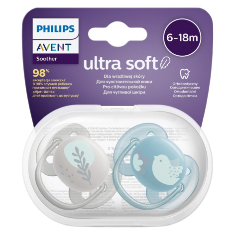 PHILIPS AVENT Cumlík Ultrasoft Premium Zvieratko 6-18m 2 ks